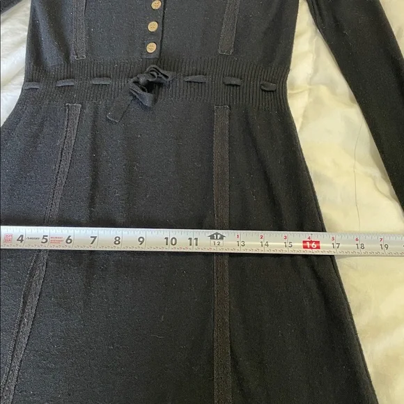 Lost & Found | Wool Blend | Black | Knit | V Neck |Mini | Pullover Dress |Size S - Picture 16 of 16